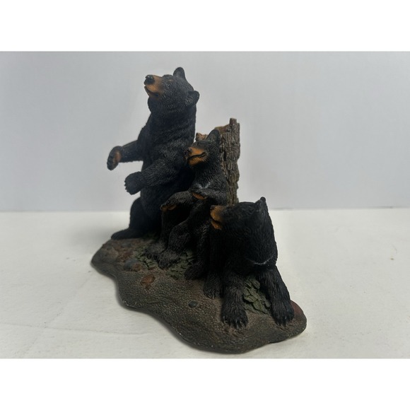 Vintage Living Stone Figurine "Bear Scratching Lessons" Momma Bear & Cubs 1998 - Picture 2 of 9